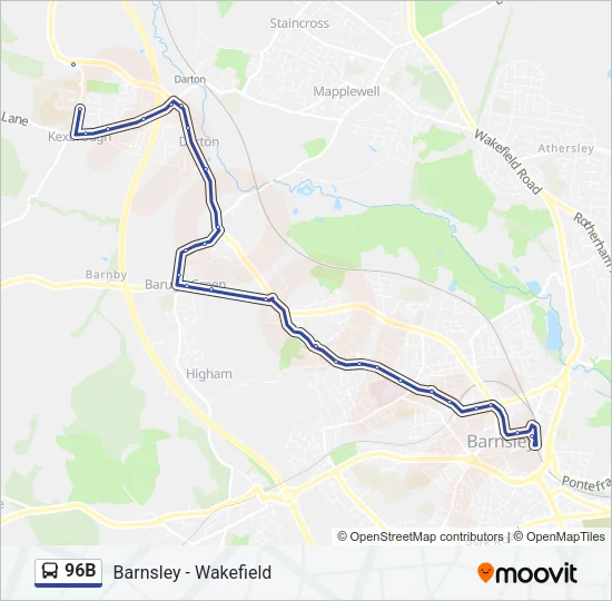 96B Bus Line Map