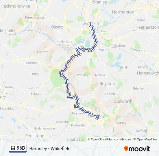 96B Bus Line Map