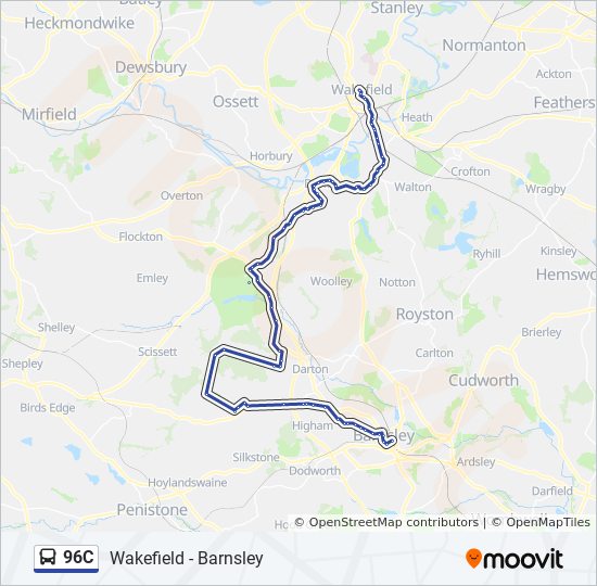 96c Route: Schedules, Stops & Maps - Wakefield City Centre (Updated)