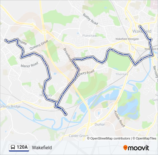120A Bus Line Map