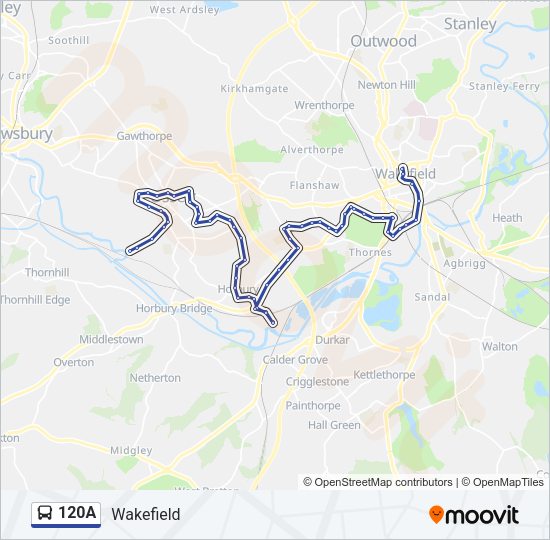 120A Bus Line Map