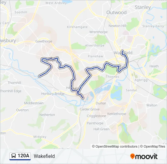 120A Bus Line Map