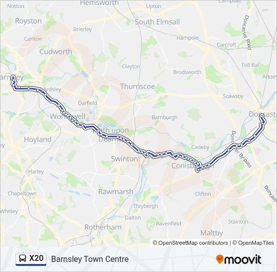 x20 Route: Schedules, Stops & Maps - Barnsley Town Centre (Updated)