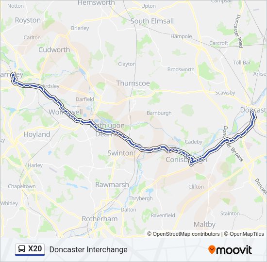 X20 Bus Line Map
