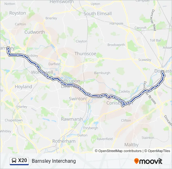 X20 Bus Line Map