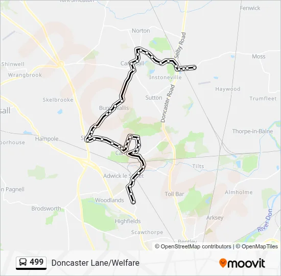 499 Route: Schedules, Stops & Maps - Doncaster Lane/Welfare (Updated)