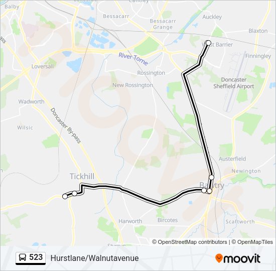 523 Bus Line Map