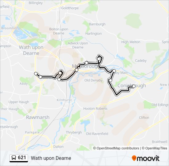 621 Bus Line Map