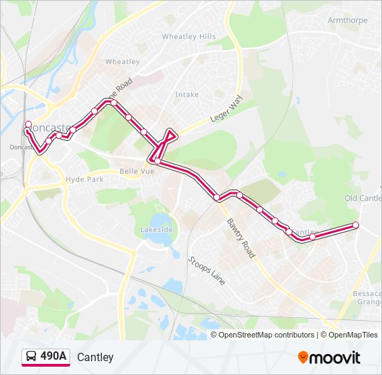 490A bus Line Map