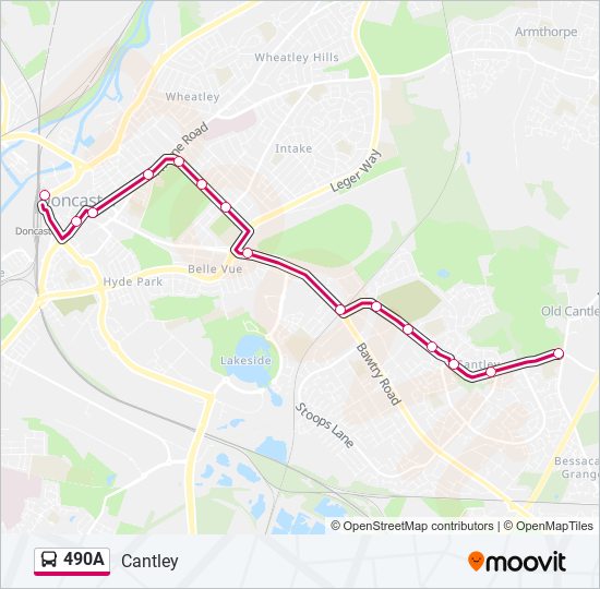 490A bus Line Map