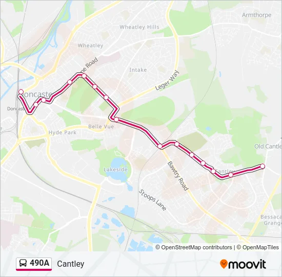 490A Bus Line Map