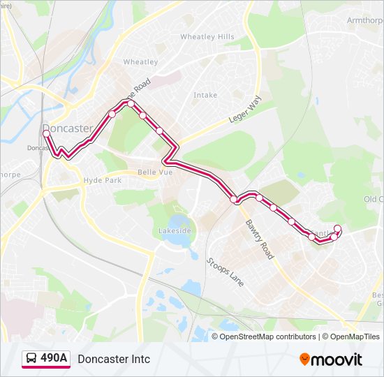 490A Bus Line Map