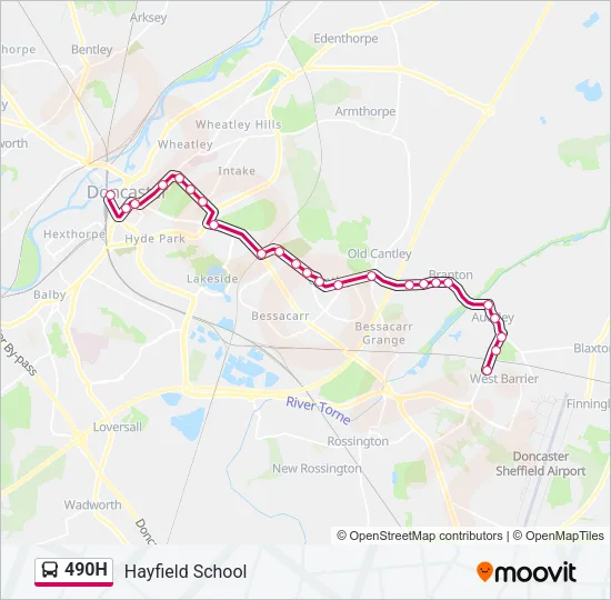 490H Bus Line Map