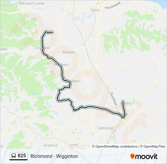 825 bus Line Map