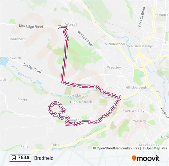 763A Bus Line Map
