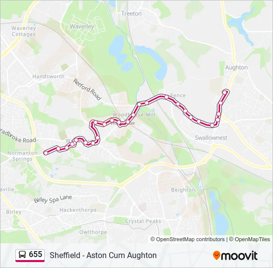 655 Bus Line Map