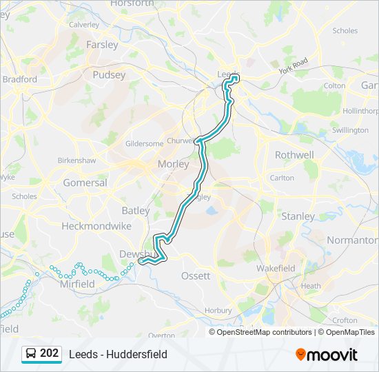 202 Route: Schedules, Stops & Maps - Dewsbury (Updated)