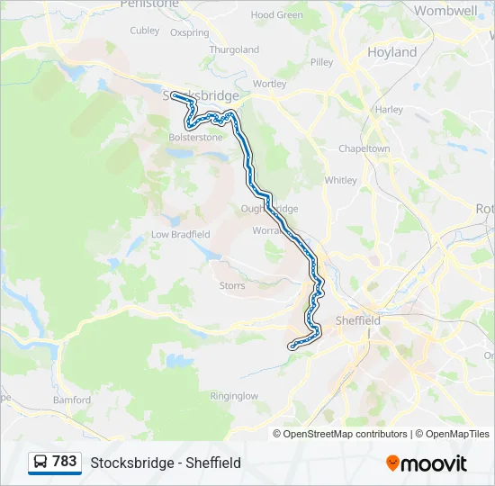 783 Bus Line Map