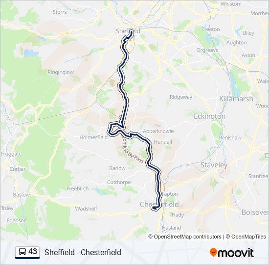 43 Route Schedules Stops Maps Chesterfield Updated 