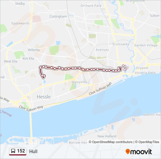 152 bus Line Map