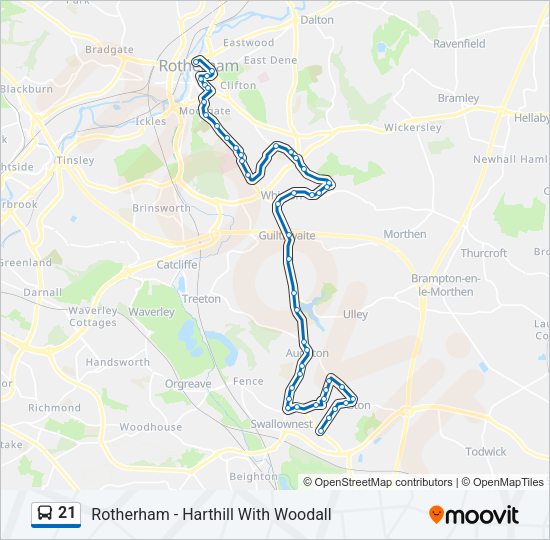21 Bus Line Map