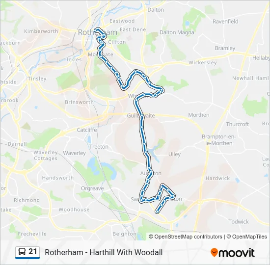 First Bus Route 21 21 Route: Schedules, Stops & Maps - Aston (Updated)