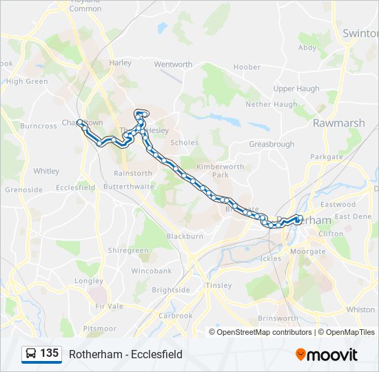 135 Route Schedules, Stops & Maps Chapeltown (Updated)