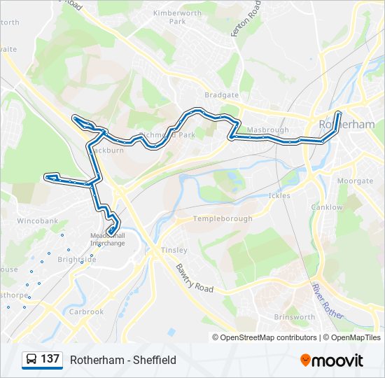 137 bus Line Map