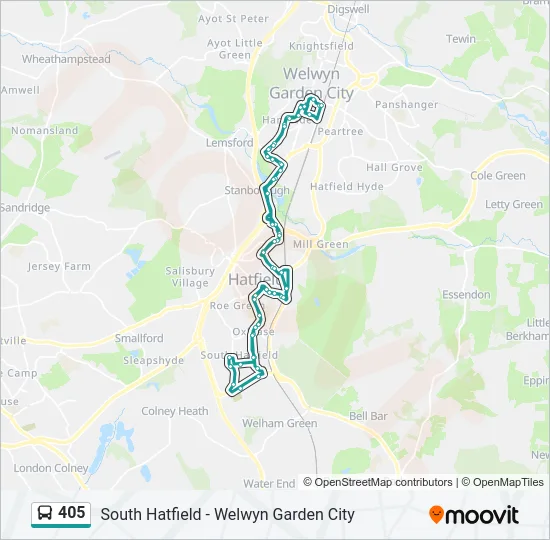 405 Bus Line Map