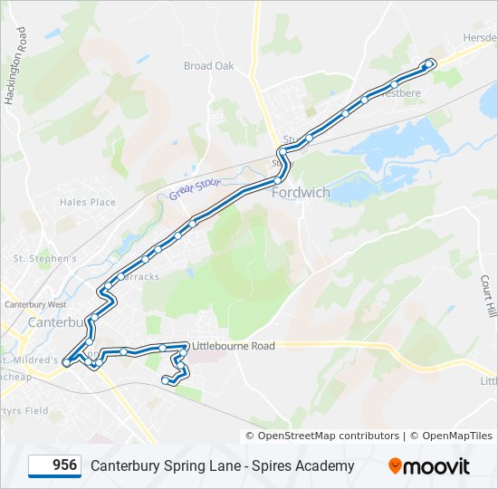 956 bus Line Map