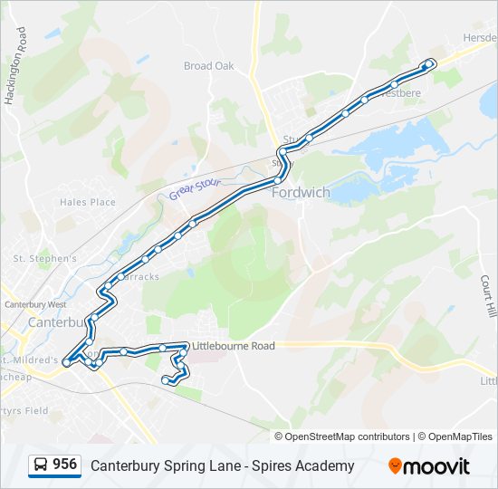 956 bus Line Map