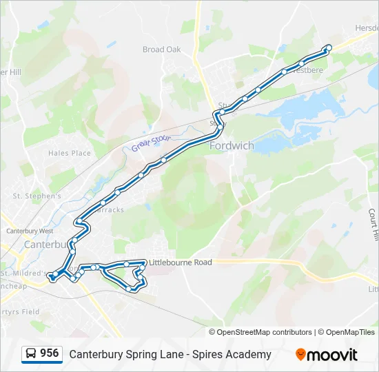 956 Route: Schedules, Stops & Maps - Westbere (Updated)