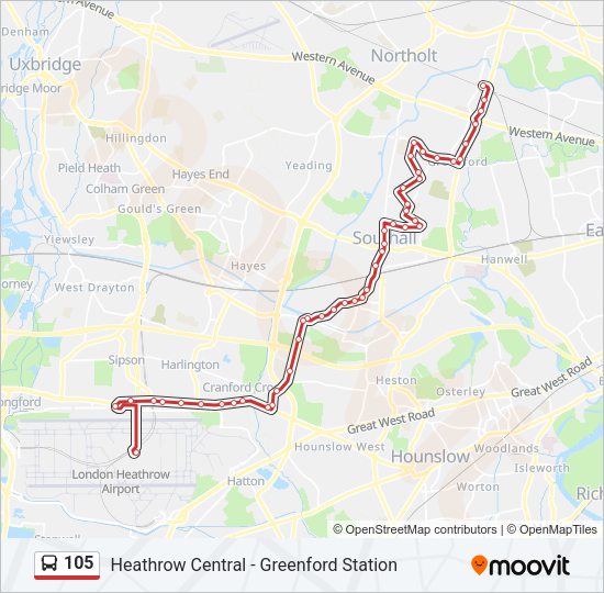 105 Bus Line Map