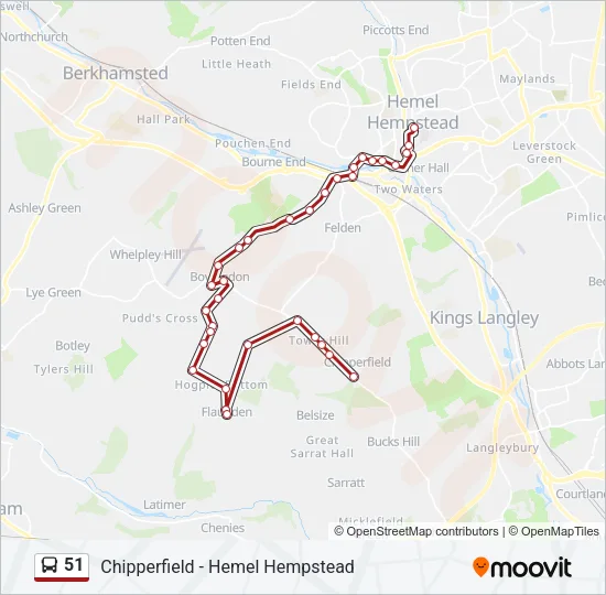 51 Bus Line Map