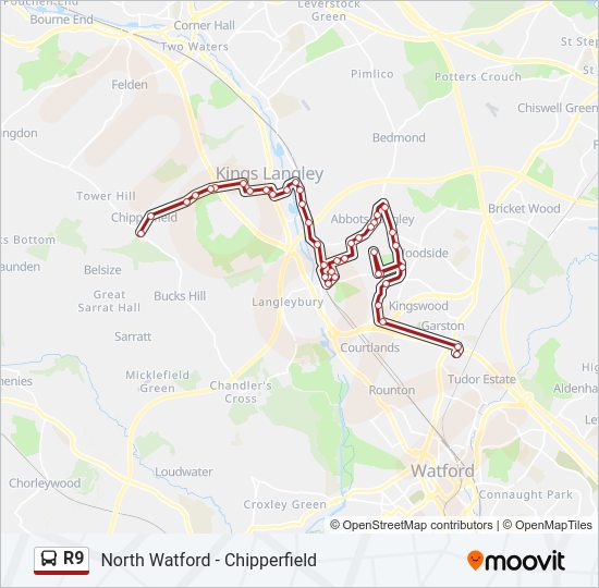 R9 Bus Line Map