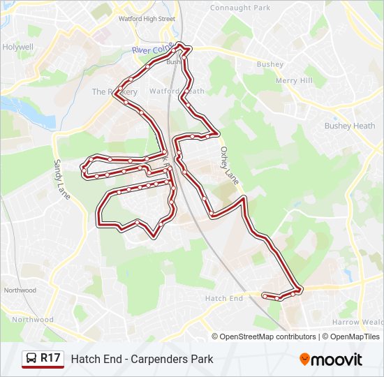 R17 bus Line Map
