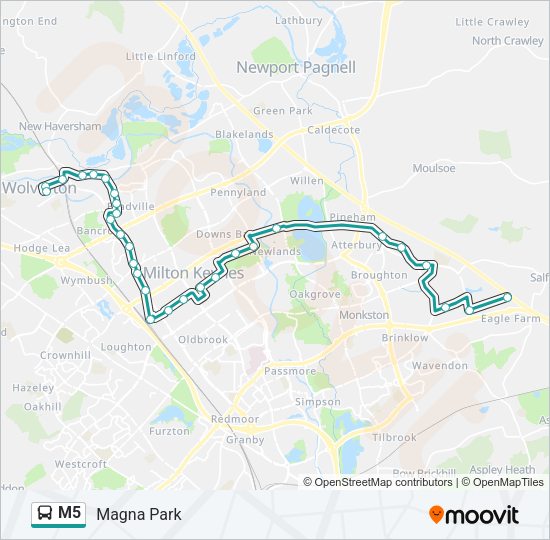 M5 Bus Line Map