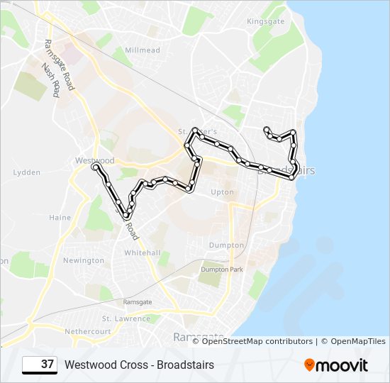 37 bus Line Map