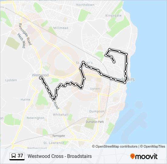 37 bus Line Map