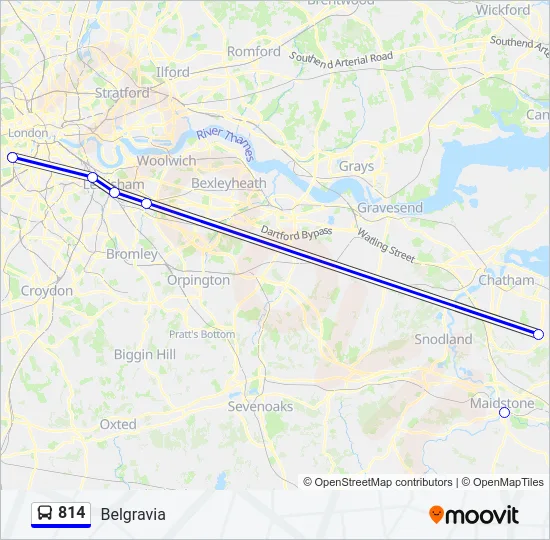 814 Bus Line Map