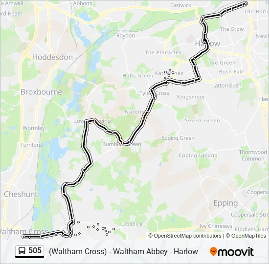 505 Bus Line Map