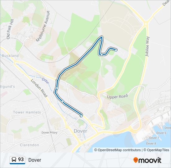 93 Bus Line Map
