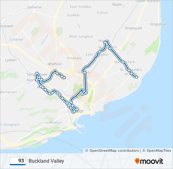 93 bus Line Map