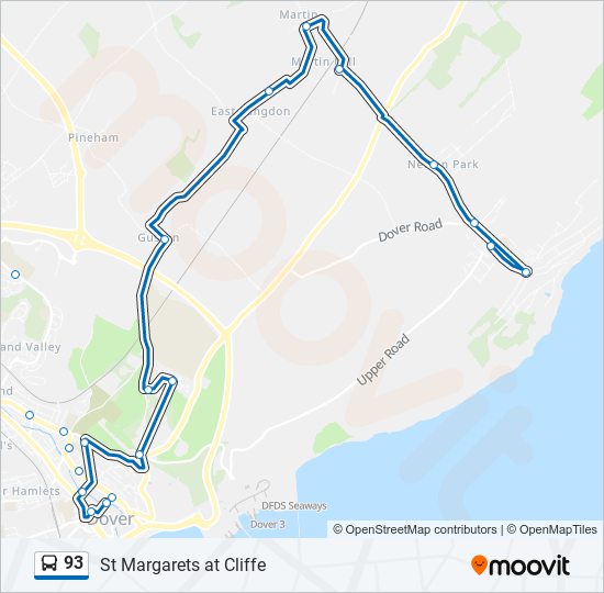 93 Route Schedules, Stops & Maps St Margarets at Cliffe (Updated)