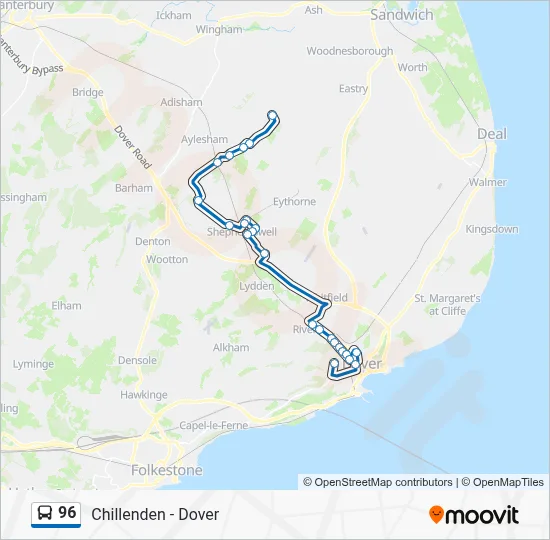 96 Route: Schedules, Stops & Maps - Chillenden (Updated)