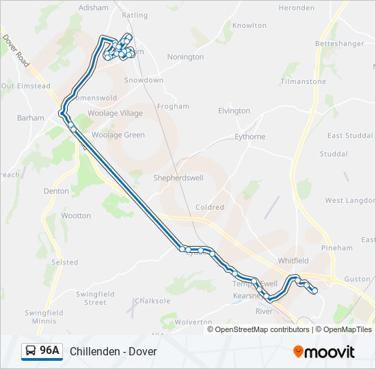 96A bus Line Map