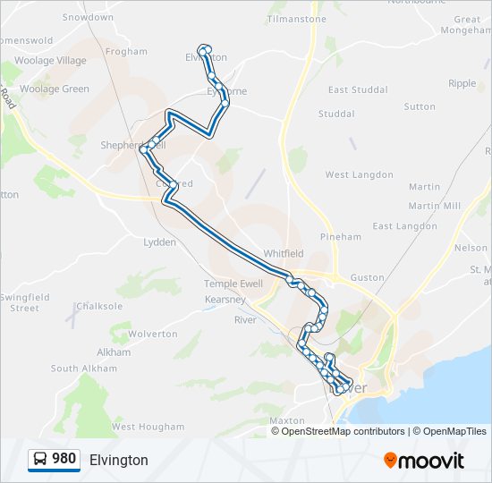 980 bus Line Map