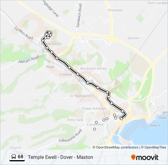 68 bus Line Map