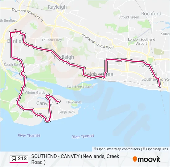 21S Bus Line Map