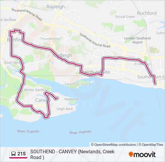 First Bus Route 21 21s Route: Schedules, Stops & Maps - Canvey (Updated)